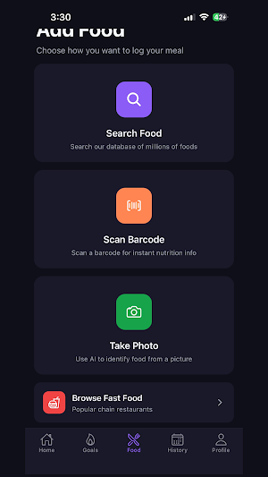 The Junk Food App Screenshot 1