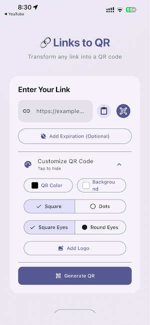 Links to QR Screenshot 3