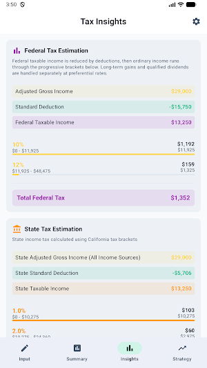 US Income Tax Calculator Screenshot 1
