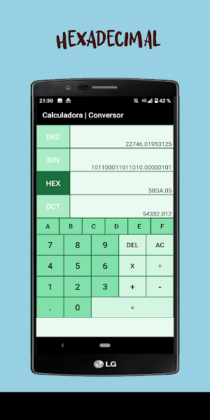 Binary, decimal, hexadecimal, octal calculator Screenshot 1