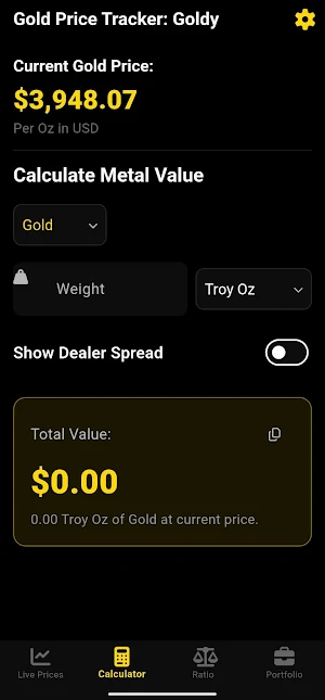 Goldy: Gold & Silver Tracker Screenshot 2