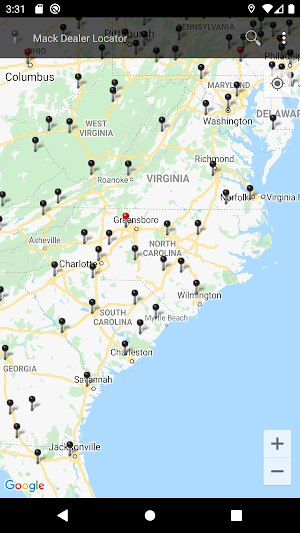 Mack Trucks Dealer Locator Screenshot 1