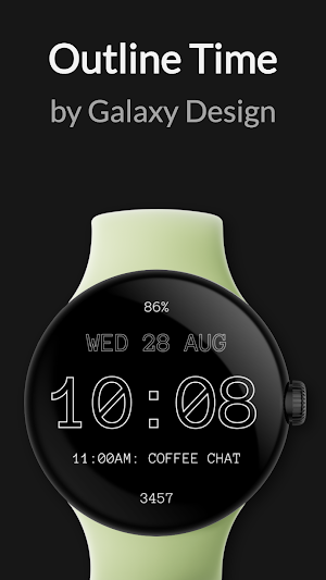 Outline Digital Watch Face Screenshot 2