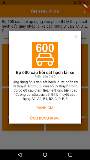 Bộ 600 câu hỏi sát hạch lái xe Screenshot 2