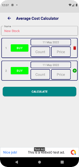 Average Cost Calculator Screenshot 1