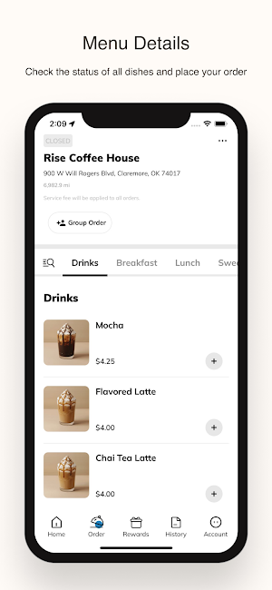 Rise Coffee House Screenshot 1