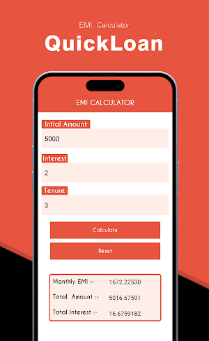 QuickLoan -EMI Loan Calculator Screenshot 1