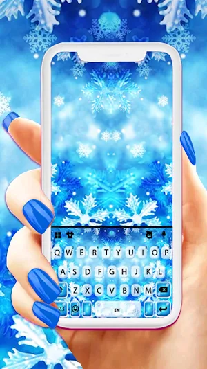 Snowflakes Keyboard Background Screenshot 0