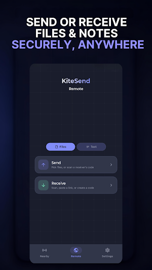 KiteSend: Secure File Transfer Screenshot 1