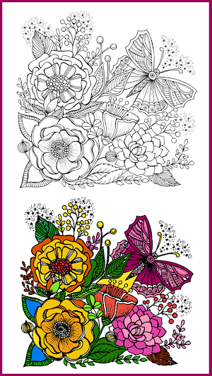 flower drawing and colouring book games Screenshot 2