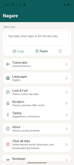 Nagare Offline Voice Keyboard Screenshot 0