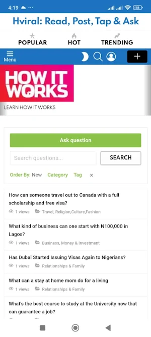 Hviral: Read, Post, Tap & Ask Screenshot 1