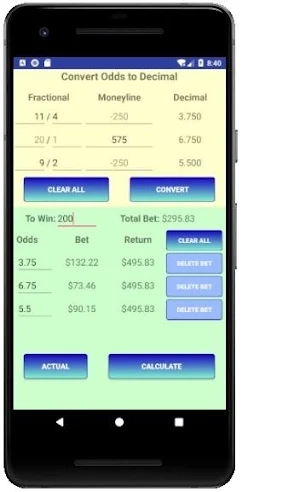 Hedge Betting Calculator Screenshot 1