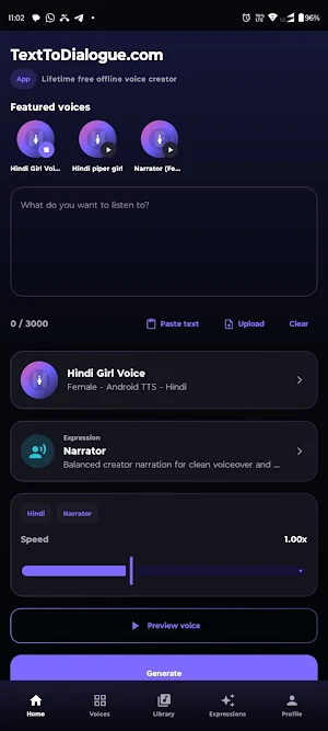 Text to Dialogue: Offline TTS Screenshot 2