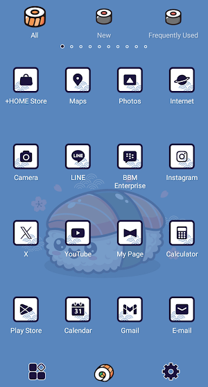 Smiley Sushi Pal Theme +HOME Screenshot 2
