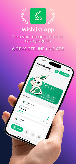 Wish Bunny – Savings Tracker Screenshot 0