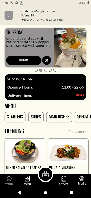 Chili Restaurant Wenghofstube Screenshot 1
