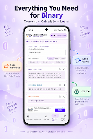 Binary Calculator & Converter Screenshot 1