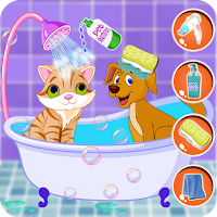 Pets Dress up Wash Salon Games