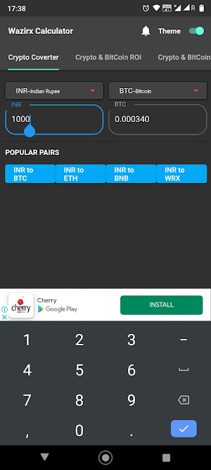 Wazirxx Calculator Screenshot 1