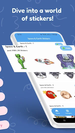 Space & Earth Stickers Screenshot 1