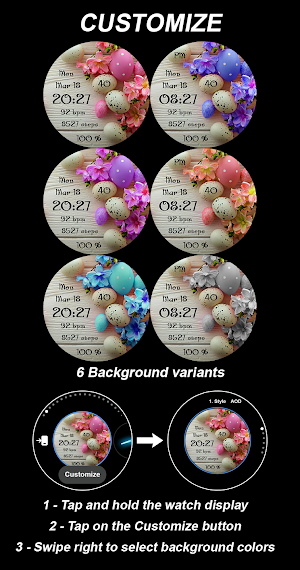 EY41 Easter Eggs Watchface Screenshot 3