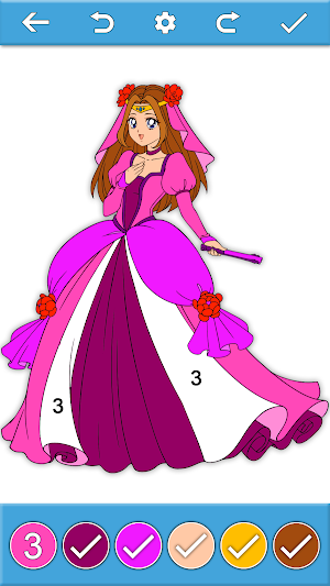Princess Paint by Number Book Screenshot 1