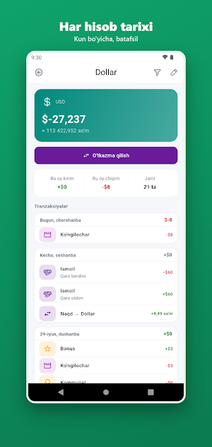 Hisobchim — Xarajat hisobi Screenshot 3