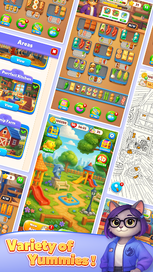 Cat Kitchen: Food Sort Puzzle Screenshot 2