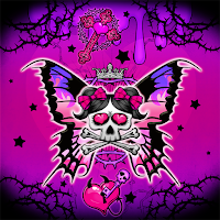 Skull Cute Butterfly-Wallpaper