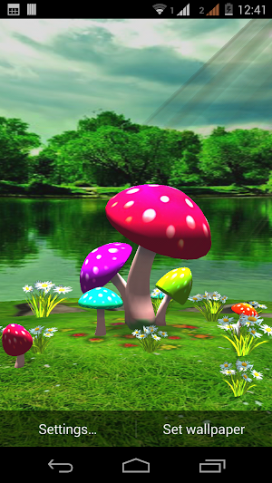 3D Mushroom Live Wallpaper New Screenshot 2