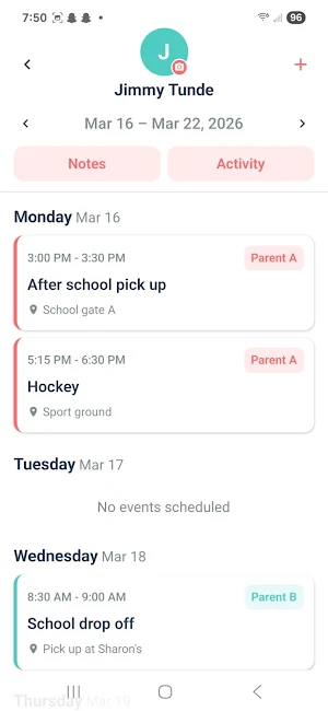 Kid Schedule Snapshot Screenshot 1