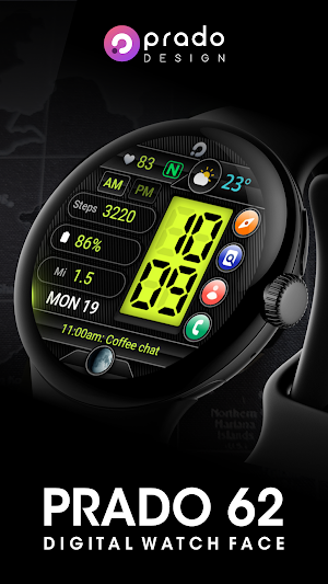 PRADO 62 Digital Watch Face Screenshot 0