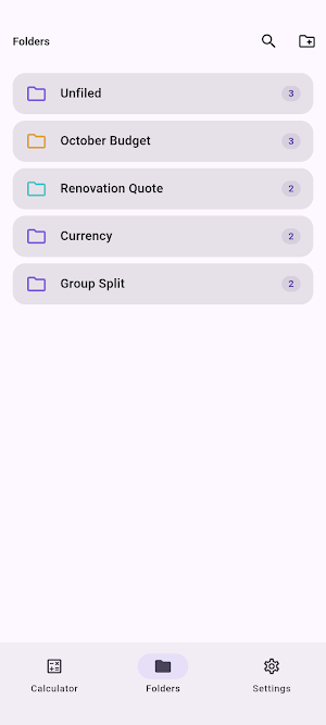 CalcNote: Calc Log & Folders Screenshot 1