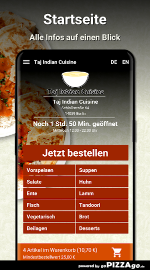 Taj Indian Cuisine Berlin Screenshot 1