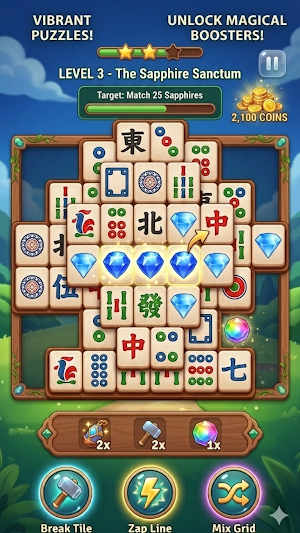 Mahjong Solatire Zen Tile Game Screenshot 0
