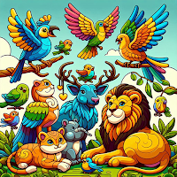 Birds And Beasts Color Game