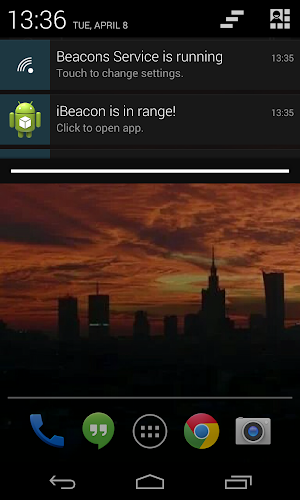 nRF Beacon Service Screenshot 2