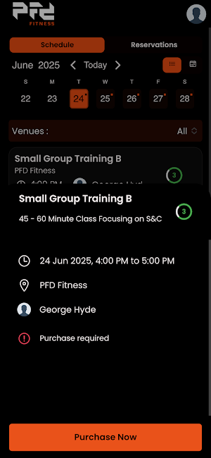 PFD Fitness Screenshot 1