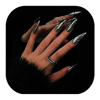 Shiny Silvers Nail Art Design