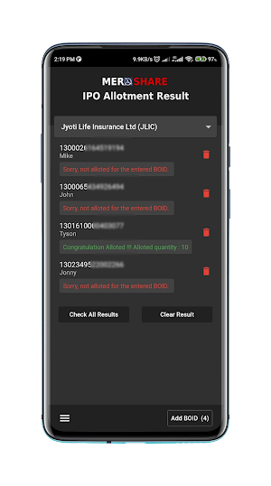 IPO Result - IPO Allotment Result Screenshot 1