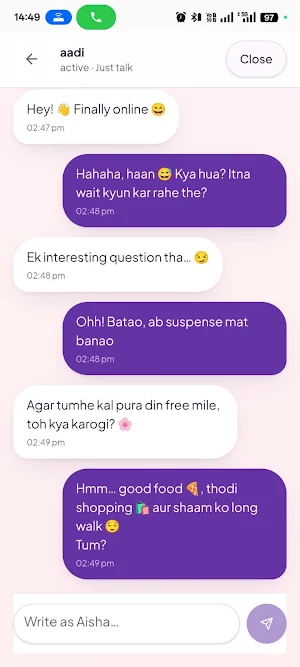 Hello Aisha: Real Human Chat Screenshot 3