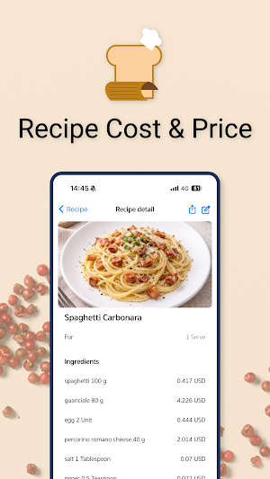 Recipe Cost & Price Screenshot 0