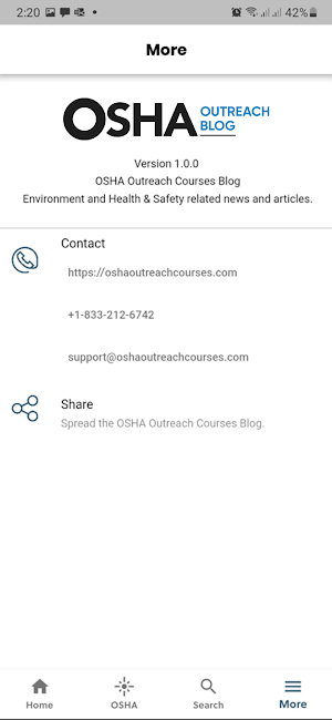 OSHA Outreach Blog Screenshot 3
