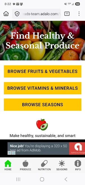 Fruit & Veg Nutrition Guide Screenshot 0