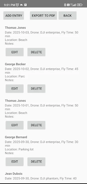 Drone Pilot Logbook Screenshot 0