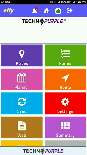 Effy TechnoPurple GPS Tracking Screenshot 1