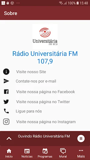 Rádio Universitária FM 107,9 Screenshot 3