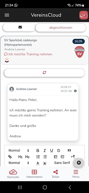 VereinsCloud Screenshot 3