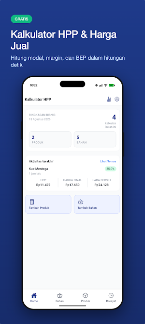 Kalkulator HPP: Hitung Modal Screenshot 0